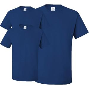 imageJerzees Mens DriPower Short Sleeve TShirt PocketNo Pocket  3 Pack  Royal