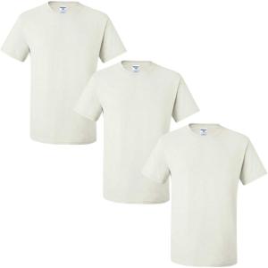 imageJerzees Mens DriPower Short Sleeve TShirt PocketNo Pocket  3 Pack  White