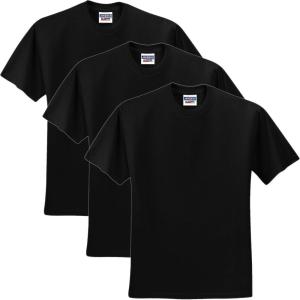 imageJerzees Mens DriPower Short Sleeve TShirt PocketPocket  3 Pack  Black