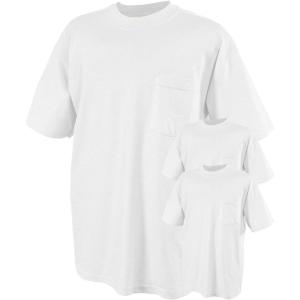 imageJerzees Mens DriPower Short Sleeve TShirt PocketPocket  3 Pack  White