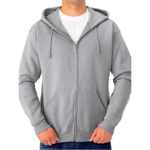 imageJerzees Mens NuBlend Fleece Hoodies ampamp Sweatshirts Cotton Blend Sizes S3XFull Zip  Heather Grey