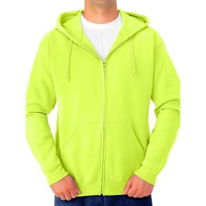 imageJerzees Mens NuBlend Fleece Hoodies ampamp Sweatshirts Cotton Blend Sizes S3XFull Zip  Safety Green
