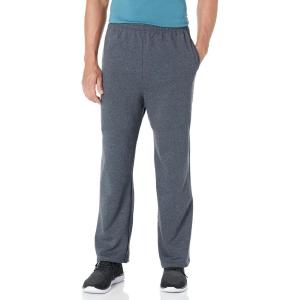 imageJerzees Mens NuBlend Fleece Open Bottom Sweatpants with Pockets Relaxed Fit Cotton BlendBlack Heather