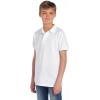 image:imageJerzees Boys Youth Short Sleeve Polo Shirts Cotton Blend Two Button Closure Regular Fit Sizes SXLWhite