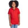 image:imageJerzees Boys Youth Short Sleeve Polo Shirts Cotton Blend Two Button Closure Regular Fit Sizes SXLTrue Red