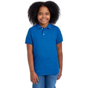 image:imageJerzees Boys Youth Short Sleeve Polo Shirts Cotton Blend Two Button Closure Regular Fit Sizes SXLRoyal