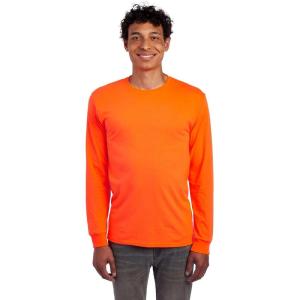 image:imageJerzees Mens DriPower Cotton Blend Long Sleeve Tees Moisture Wicking Odor Protection UPF 30 Sizes S3xSafety Orange