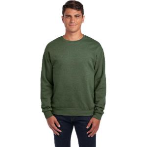 image:imageJerzees Mens NuBlend Fleece Hoodies amp Sweatshirts Cotton Blend Sizes S3XSweatshirt  Military Green Heather