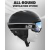 imageFindway Ski Helmet Set Snowboard Helmet with Goggles for Adults Shockproof Safety Durable ABS Shell and Protective EPS Foam Inner Shell Snow Sports Helmet and Glasses for Men Women YouthBlack