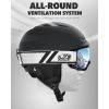imageFindway Ski Helmet Set Snowboard Helmet with Goggles for Adults Shockproof Safety Durable ABS Shell and Protective EPS Foam Inner Shell Snow Sports Helmet and Glasses for Men Women YouthBlack