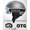 imageFindway Ski Helmet Set Snowboard Helmet with Goggles for Adults Shockproof Safety Durable ABS Shell and Protective EPS Foam Inner Shell Snow Sports Helmet and Glasses for Men Women YouthTGray