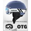 imageFindway Ski Helmet Set Snowboard Helmet with Goggles for Adults Shockproof Safety Durable ABS Shell and Protective EPS Foam Inner Shell Snow Sports Helmet and Glasses for Men Women YouthSky Blue