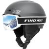 imageFindway Ski Helmet Set Snowboard Helmet with Goggles for Adults Shockproof Safety Durable ABS Shell and Protective EPS Foam Inner Shell Snow Sports Helmet and Glasses for Men Women YouthTGray