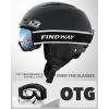 imageFindway Ski Helmet Set Snowboard Helmet with Goggles for Adults Shockproof Safety Durable ABS Shell and Protective EPS Foam Inner Shell Snow Sports Helmet and Glasses for Men Women YouthBlack