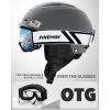 imageFindway Ski Helmet Set Snowboard Helmet with Goggles for Adults Shockproof Safety Durable ABS Shell and Protective EPS Foam Inner Shell Snow Sports Helmet and Glasses for Men Women YouthTGray
