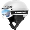 imageFindway Ski Helmet Set Snowboard Helmet with Goggles for Adults Shockproof Safety Durable ABS Shell and Protective EPS Foam Inner Shell Snow Sports Helmet and Glasses for Men Women YouthEWhite