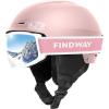 imageFindway Ski Helmet Set Snowboard Helmet with Goggles for Adults Shockproof Safety Durable ABS Shell and Protective EPS Foam Inner Shell Snow Sports Helmet and Glasses for Men Women YouthPink