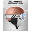 imageFindway Ski Helmet Set Snowboard Helmet with Goggles for Adults Shockproof Safety Durable ABS Shell and Protective EPS Foam Inner Shell Snow Sports Helmet and Glasses for Men Women YouthRose Gold