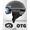 imageFindway Ski Helmet Set Snowboard Helmet with Goggles for Adults Shockproof Safety Durable ABS Shell and Protective EPS Foam Inner Shell Snow Sports Helmet and Glasses for Men Women YouthTGray
