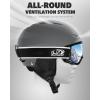 imageFindway Ski Helmet Set Snowboard Helmet with Goggles for Adults Shockproof Safety Durable ABS Shell and Protective EPS Foam Inner Shell Snow Sports Helmet and Glasses for Men Women YouthTGray