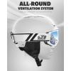 imageFindway Ski Helmet Set Snowboard Helmet with Goggles for Adults Shockproof Safety Durable ABS Shell and Protective EPS Foam Inner Shell Snow Sports Helmet and Glasses for Men Women YouthEWhite