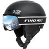 imageFindway Ski Helmet Set Snowboard Helmet with Goggles for Adults Shockproof Safety Durable ABS Shell and Protective EPS Foam Inner Shell Snow Sports Helmet and Glasses for Men Women YouthBlack