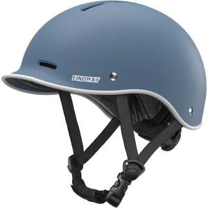 imageFindway Pro Bike Helmet for AdultsAdjustable Cycling Helmet for Men ampamp Women Safety Certified Bicycle Helmet for Commuting Road Biking Skating with Adjustable DialSky BlueWhite