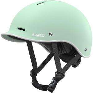 imageFindway Pro Bike Helmet for AdultsAdjustable Cycling Helmet for Men ampamp Women Safety Certified Bicycle Helmet for Commuting Road Biking Skating with Adjustable DialTealWhite