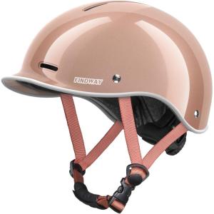 imageFindway Pro Bike Helmet for AdultsAdjustable Cycling Helmet for Men ampamp Women Safety Certified Bicycle Helmet for Commuting Road Biking Skating with Adjustable DialRose GoldWhite