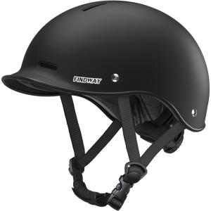 imageFindway Pro Bike Helmet for AdultsAdjustable Cycling Helmet for Men ampamp Women Safety Certified Bicycle Helmet for Commuting Road Biking Skating with Adjustable DialBlackBlack