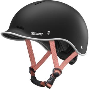 imageFindway Pro Bike Helmet for AdultsAdjustable Cycling Helmet for Men ampamp Women Safety Certified Bicycle Helmet for Commuting Road Biking Skating with Adjustable DialBlackWhite
