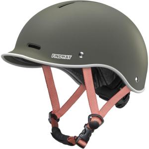 imageFindway Pro Bike Helmet for AdultsAdjustable Cycling Helmet for Men ampamp Women Safety Certified Bicycle Helmet for Commuting Road Biking Skating with Adjustable DialGreyWhite