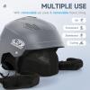 imageFindway Pro Ski Helmet Goggle Compatible Snowboard HelmetSafetyCertified ampamp Removable Liners Shockproof and Lightweight Snow Sports Helmet for Men Women ampamp YouthGrey