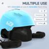 imageFindway Pro Ski Helmet Goggle Compatible Snowboard HelmetSafetyCertified ampamp Removable Liners Shockproof and Lightweight Snow Sports Helmet for Men Women ampamp YouthBlue