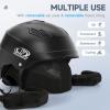 imageFindway Pro Ski Helmet Goggle Compatible Snowboard HelmetSafetyCertified ampamp Removable Liners Shockproof and Lightweight Snow Sports Helmet for Men Women ampamp YouthBlack