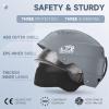 imageFindway Pro Ski Helmet Goggle Compatible Snowboard HelmetSafetyCertified ampamp Removable Liners Shockproof and Lightweight Snow Sports Helmet for Men Women ampamp YouthGrey