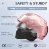 imageFindway Pro Ski Helmet Goggle Compatible Snowboard HelmetSafetyCertified ampamp Removable Liners Shockproof and Lightweight Snow Sports Helmet for Men Women ampamp YouthRose Gold