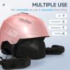 imageFindway Pro Ski Helmet Goggle Compatible Snowboard HelmetSafetyCertified ampamp Removable Liners Shockproof and Lightweight Snow Sports Helmet for Men Women ampamp YouthRose Gold