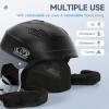 imageFindway Pro Ski Helmet Goggle Compatible Snowboard HelmetSafetyCertified ampamp Removable Liners Shockproof and Lightweight Snow Sports Helmet for Men Women ampamp YouthBlack Grey