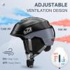 imageFindway Pro Ski Helmet Goggle Compatible Snowboard HelmetSafetyCertified ampamp Removable Liners Shockproof and Lightweight Snow Sports Helmet for Men Women ampamp YouthBlack Grey