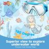 imageKids Swim Goggles for Age 314 Snorkel Diving Mask AntiFog Clear View Swim Mask with Nose Cover for Child Boys GirlsBlueWhite