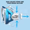 imageKids Swim Goggles for Age 314 Snorkel Diving Mask AntiFog Clear View Swim Mask with Nose Cover for Child Boys GirlsBlueWhite