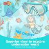 imageKids Swim Goggles for Age 314 Snorkel Diving Mask AntiFog Clear View Swim Mask with Nose Cover for Child Boys GirlsGreen