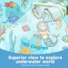 imageKids Swim Goggles for Age 314 Snorkel Diving Mask AntiFog Clear View Swim Mask with Nose Cover for Child Boys GirlsLight Green