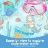 imageKids Swim Goggles for Age 314 Snorkel Diving Mask AntiFog Clear View Swim Mask with Nose Cover for Child Boys GirlsPinkWhite