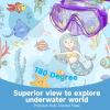 imageKids Swim Goggles for Age 314 Snorkel Diving Mask AntiFog Clear View Swim Mask with Nose Cover for Child Boys GirlsPurple