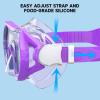 imageKids Swim Goggles for Age 314 Snorkel Diving Mask AntiFog Clear View Swim Mask with Nose Cover for Child Boys GirlsPurple