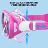 imageKids Swim Goggles for Age 314 Snorkel Diving Mask AntiFog Clear View Swim Mask with Nose Cover for Child Boys GirlsRose Pink