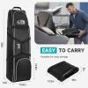 imagefindway Golf Travel Bag with Wheels 1680D Heavy Duty Oxford WearResistant Soft Foldable Golf Club Travel Bags for Airlines Universal Size with Removable Club Protection Liner Upgraded