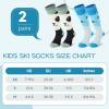 imagefindway Kids Ski Socks 2 Pairs Kneehigh Warm Thermal Winter Snowboard Socks for Girls Boys Toddler2 Packpandablue Cat